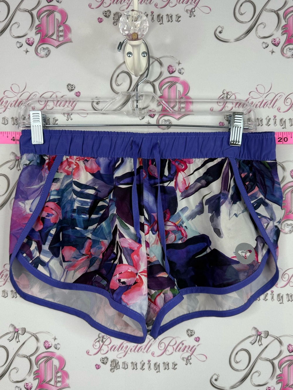 Roxy dry flight shorts Purple Floral Sheer Lounge Shorts